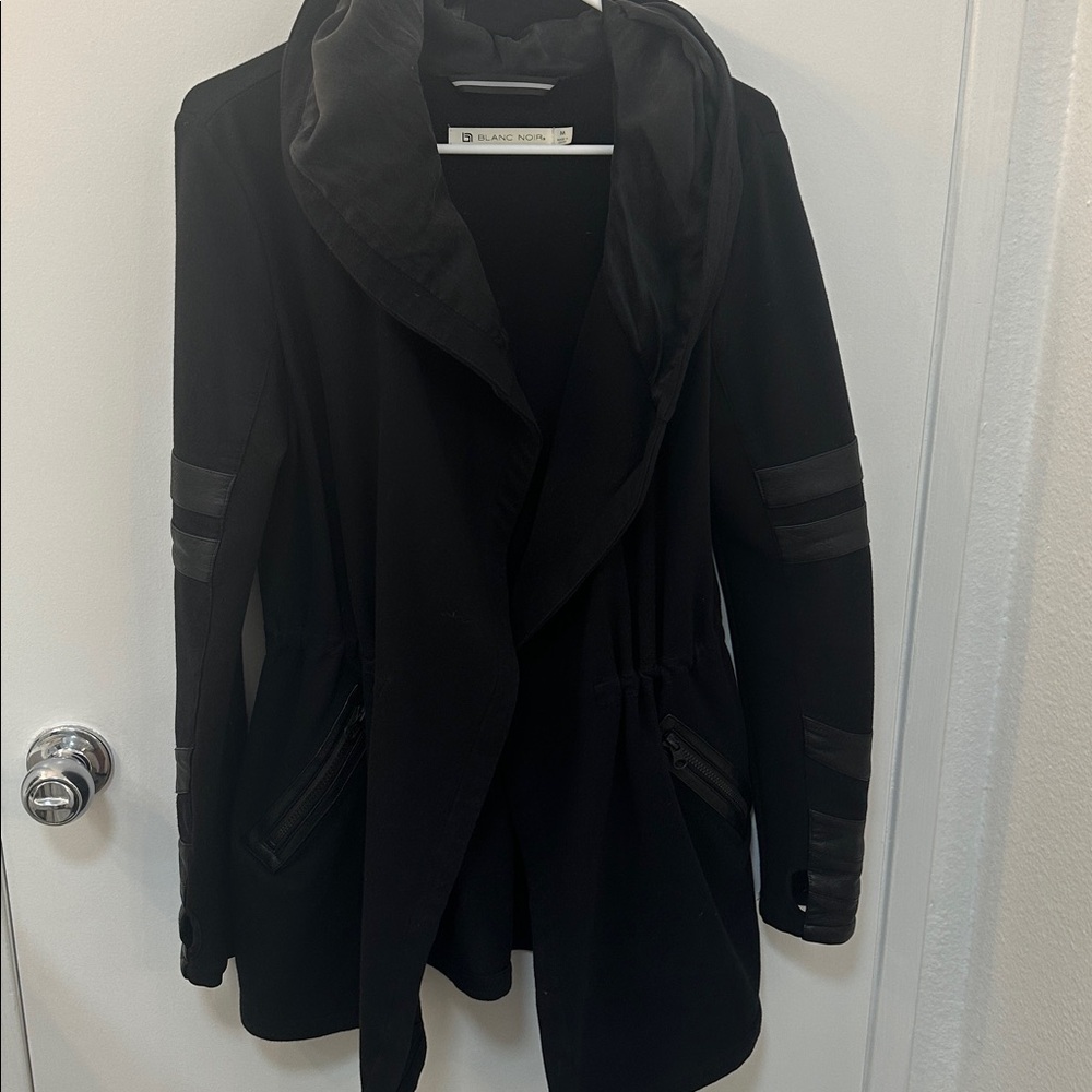 Blanc Noir Drape Front Jacket